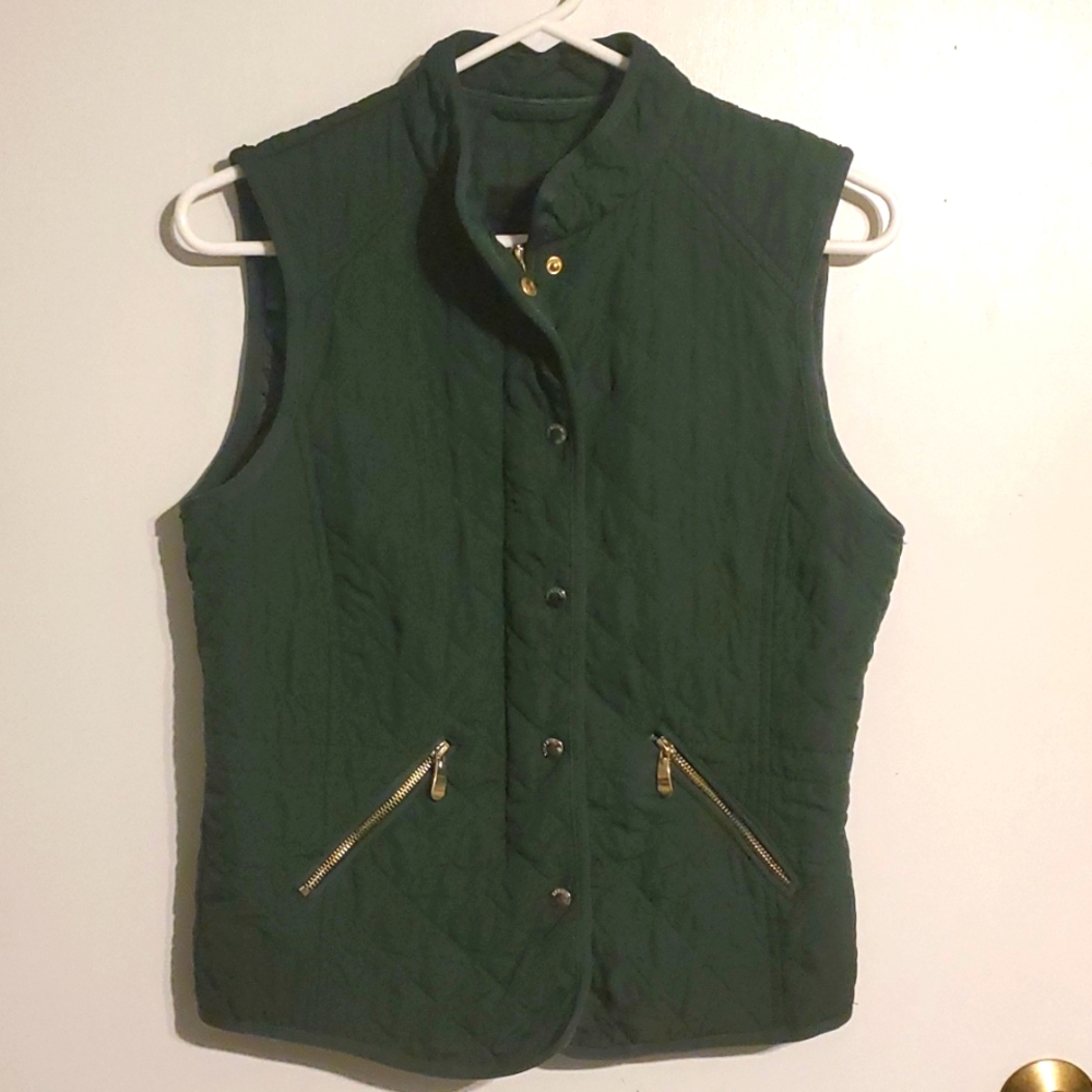Zara women's M green quilt vest
